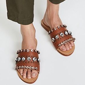 Mystique Jewel Leather Slide Sandals